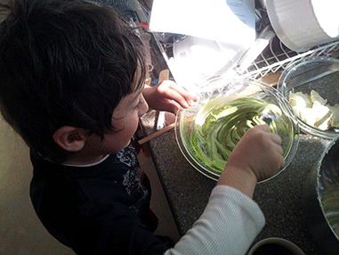 mixing batter